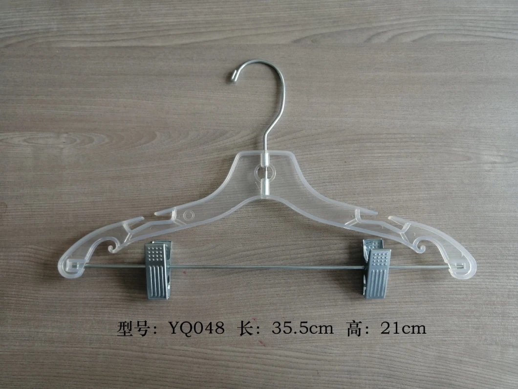 Plastic Dress Trousers Bottom Hanger for Adult Pants with Metal Rotating Hook and Movable Clips