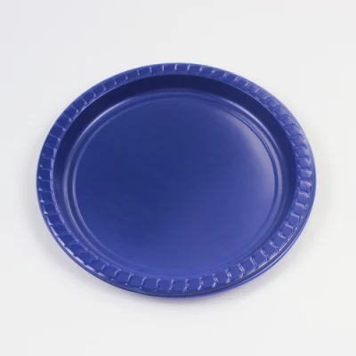 Placa redonda colorida azul disponible al por mayor plástica disponible del picosegundo de la venta caliente para el partido o la cena
