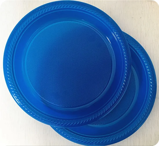 Platos de plástico desechables para restaurante, juego de vajilla de fiesta colorido barato